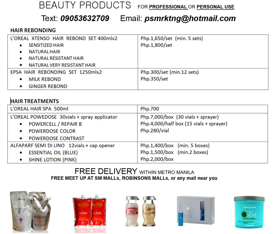 Category: - Beauty Products call to order or inquire: 628-1858 or  text:09053632709